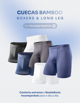 Kit Bamboo Respirável Premium 5 Long Leg + 5 Boxers