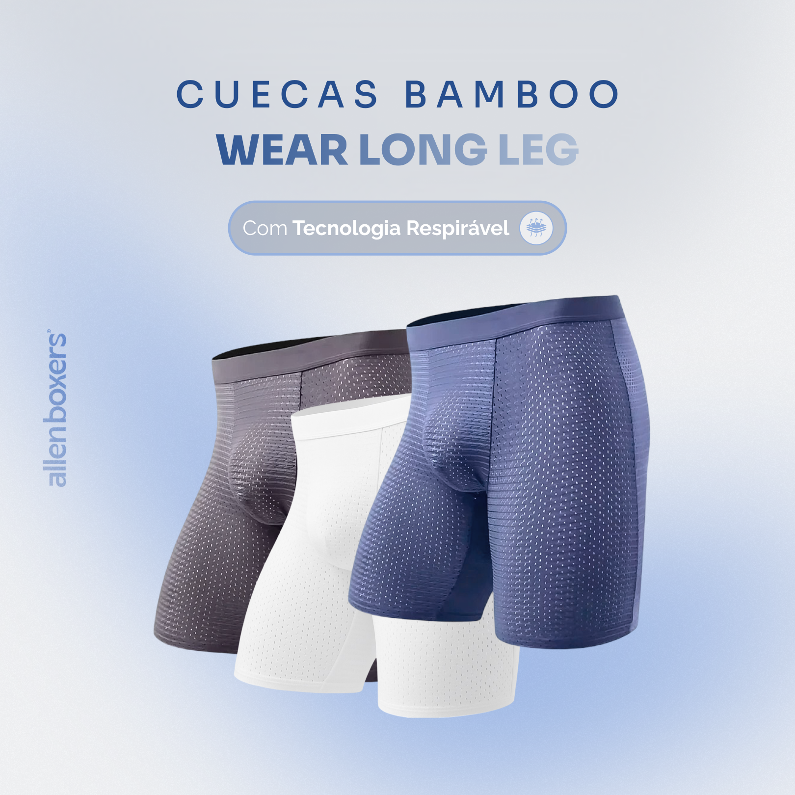Cuecas Bamboo Wear Long Leg Respirável - Pague 5 Leve 10 Peças