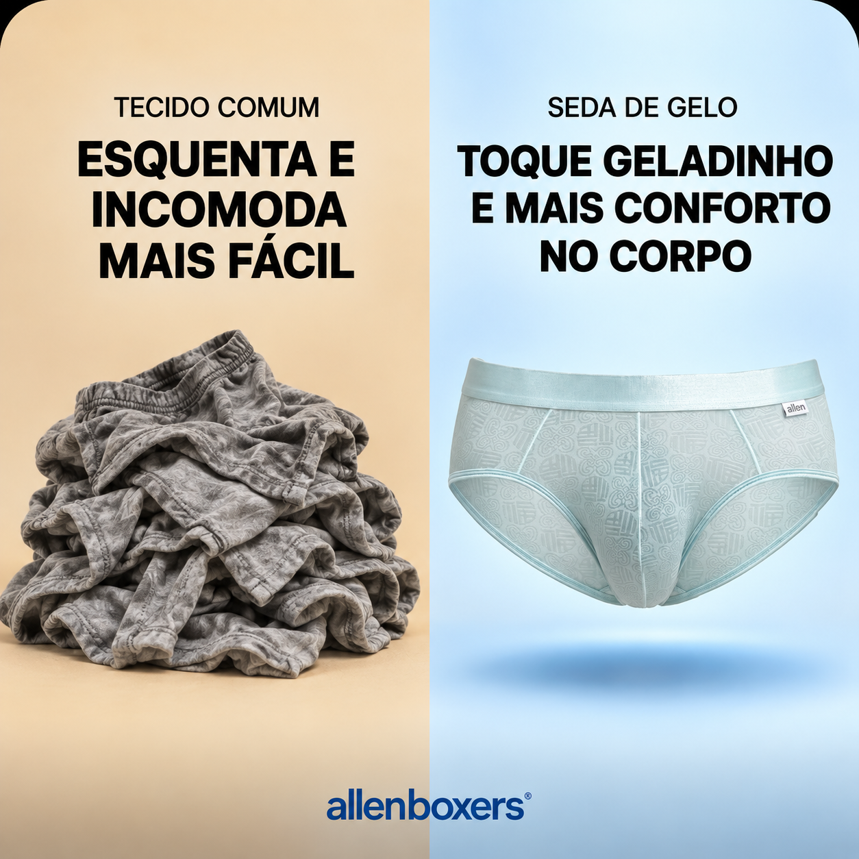 Cueca Slip de Seda de Gelo - Leve 6 Pague 3 Peças