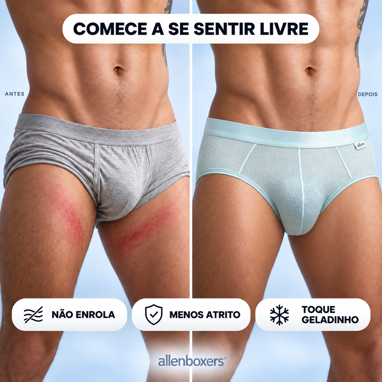 Cueca Slip de Seda de Gelo - Leve 6 Pague 3 Peças