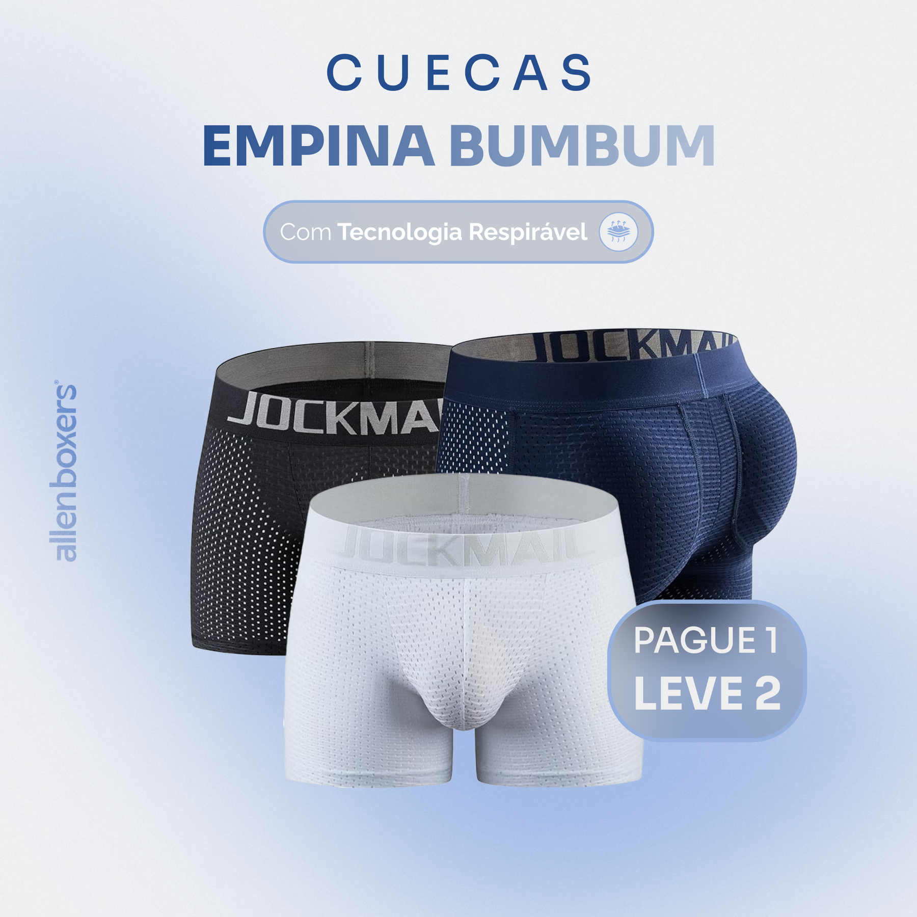 Cueca Empina Bumbum Respirável - Pague 1 Leve 2