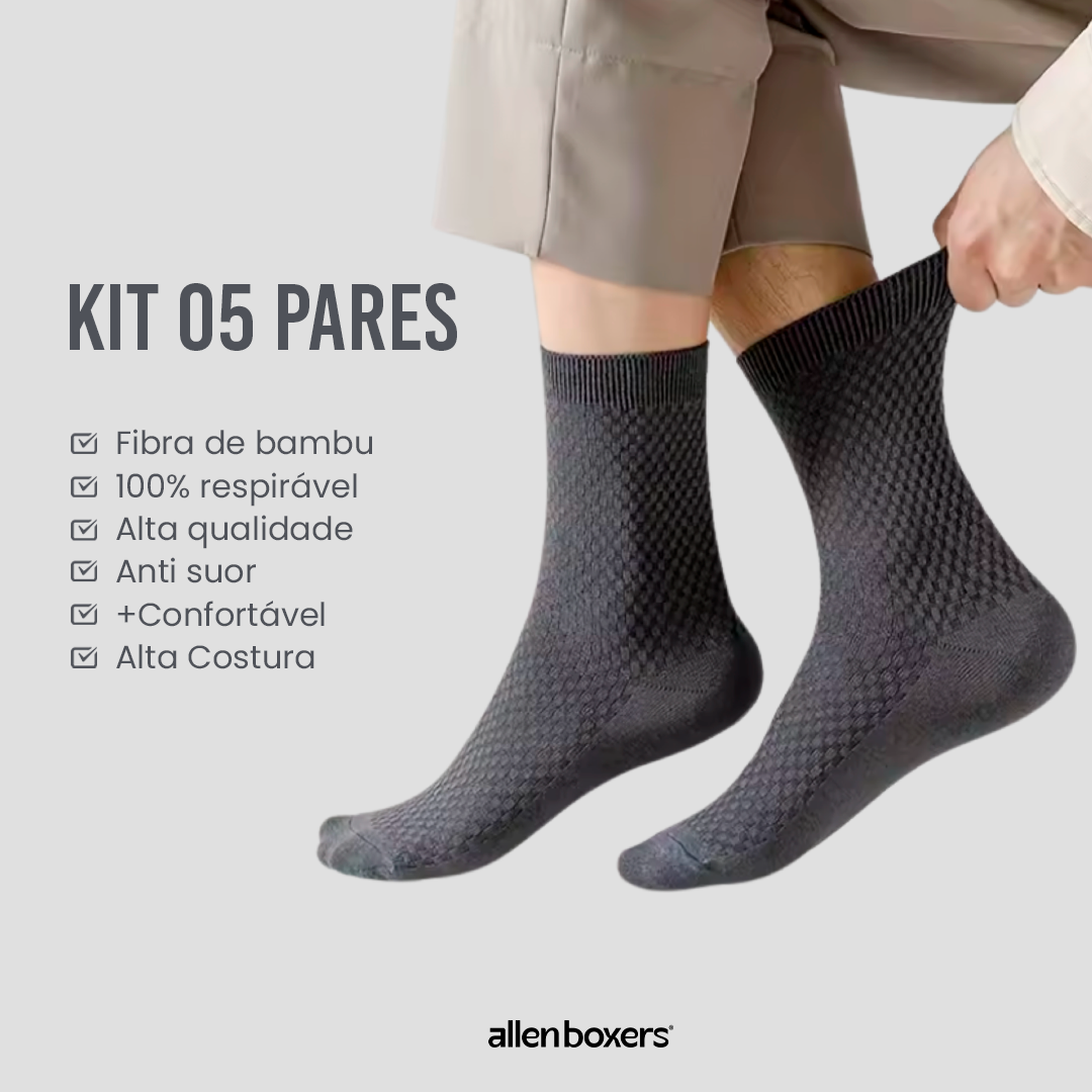 5 Cuecas Bamboo Wear + 5 Meias Respiráveis