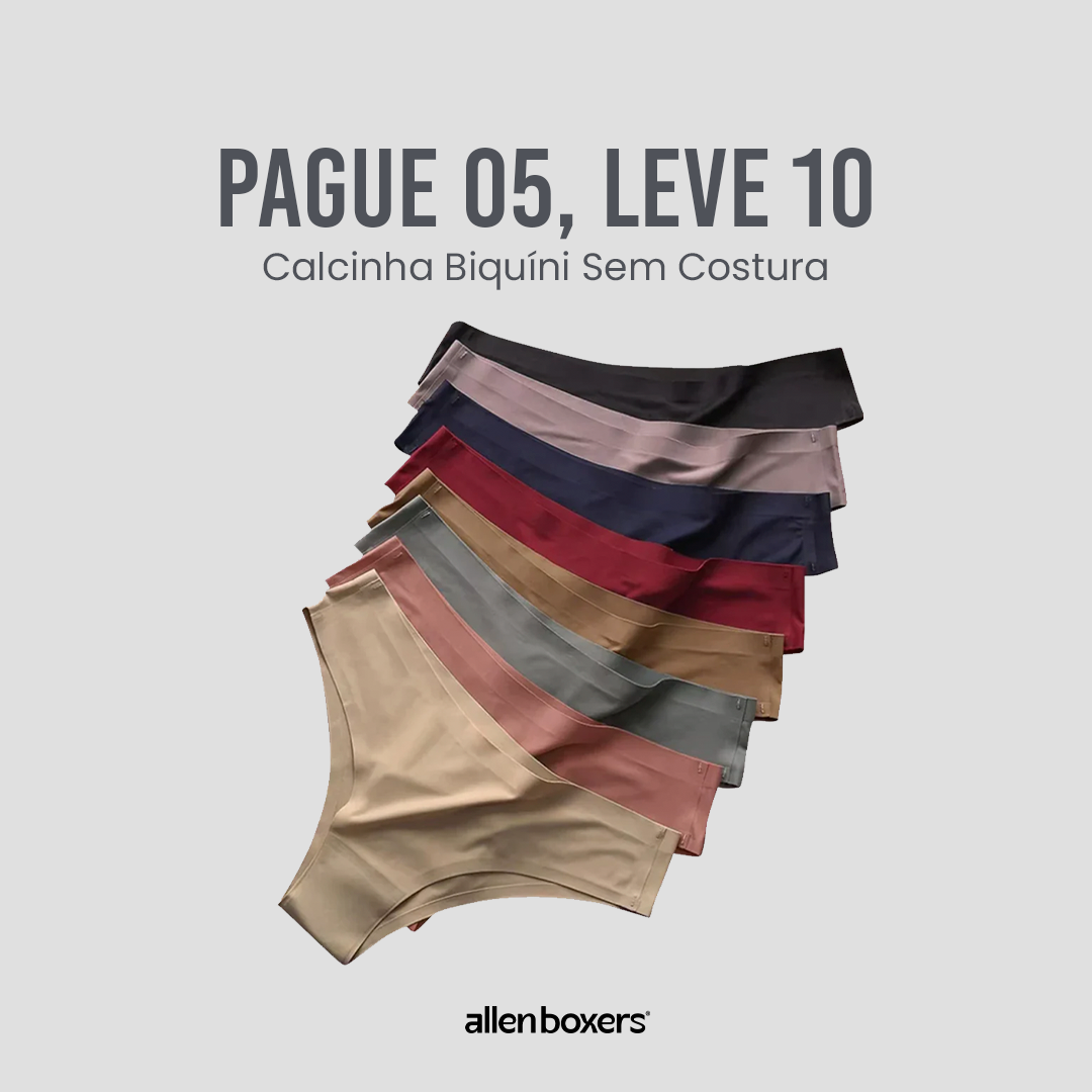 Calcinha Biquíni Sem Costura - PAGUE 5 LEVE 10