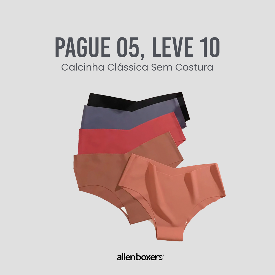 Calcinha Clássica Sem Costura - PAGUE 5 LEVE 10