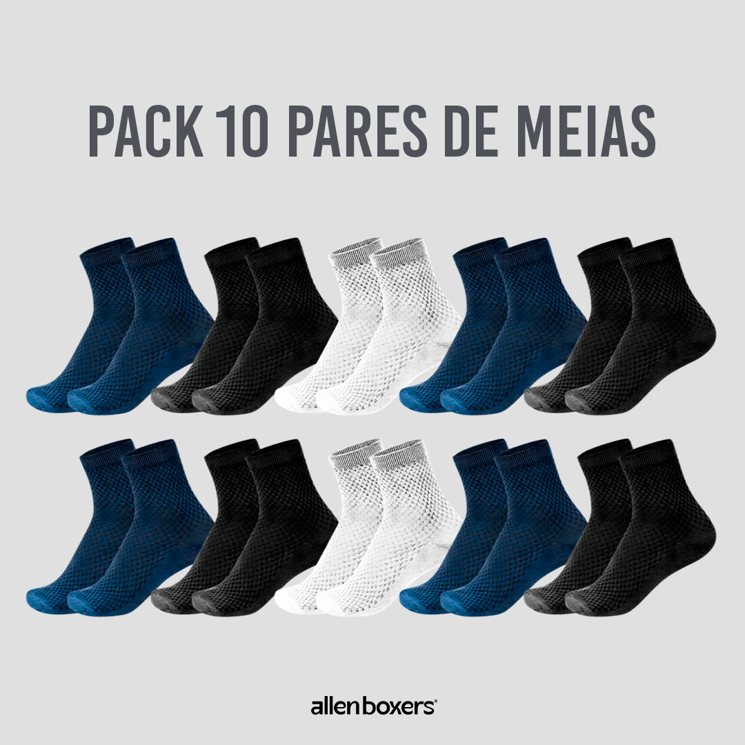 Pack com 10 Pares de Meias Bamboo Wear - Respirável