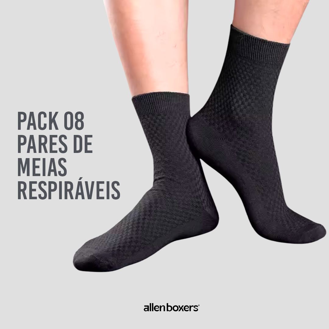 Pack com 08 Pares de Meias Respiráveis