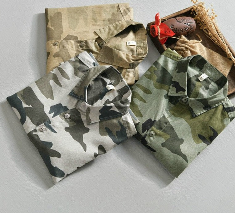 Camisa de Botão Camuflada