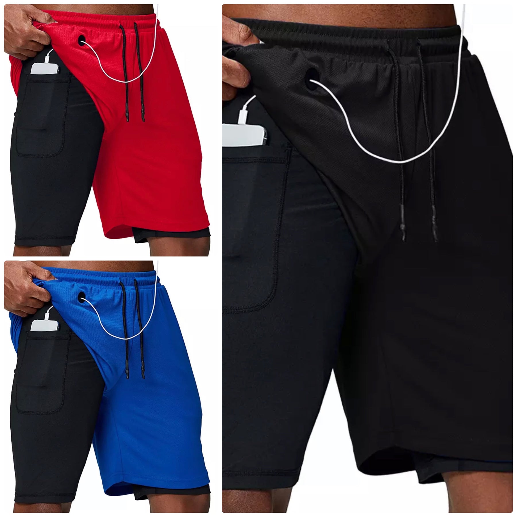 Shorts Masculino 2 Camadas - Compre 1 Leve 3