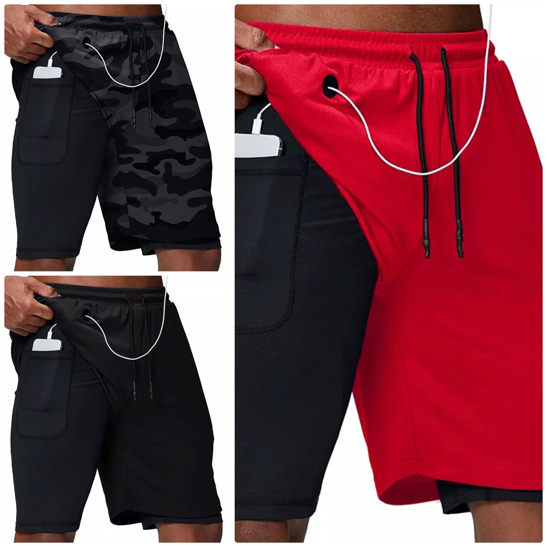 Shorts Masculino 2 Camadas - Compre 1 Leve 3