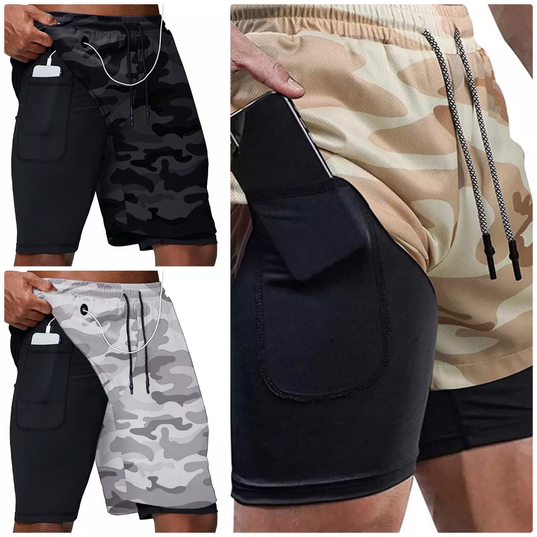 Shorts Masculino 2 Camadas - Compre 1 Leve 3
