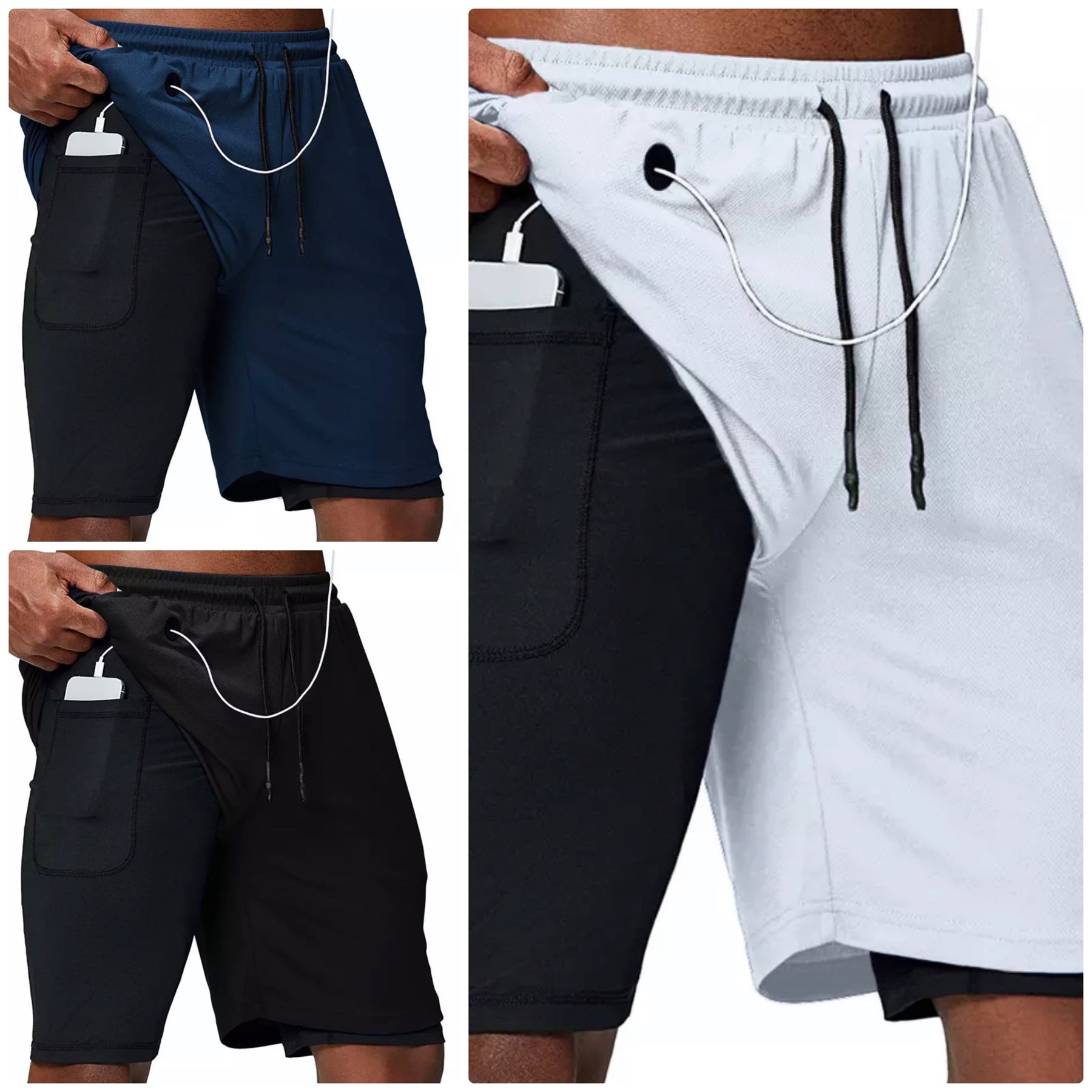 Shorts Masculino 2 Camadas - Compre 1 Leve 3