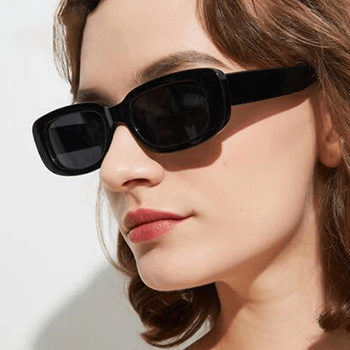 Óculos De Sol Retrô Unissex Retangular Uv400