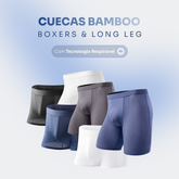 Kit Bamboo Respirável Premium 5 Long Leg + 5 Boxers