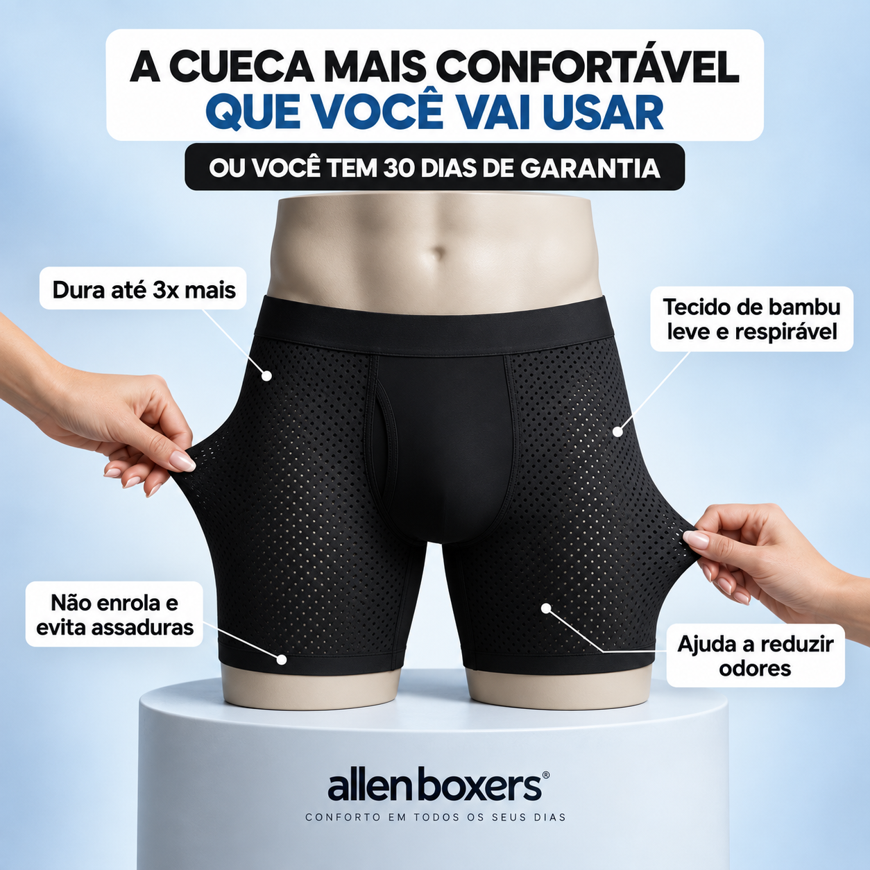 Kit Cuecas Bamboo Premium Respiráveis - Leve 10 e Pague 5 Peças