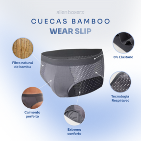 Cueca Bamboo Wear Slip - Pague 5 Leve 10 peças