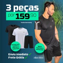 Kit 3 Peças Allen Esporte - Malha Premium Antiodor