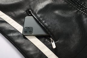 Jaqueta Masculina de Couro Revestido Motorcycle