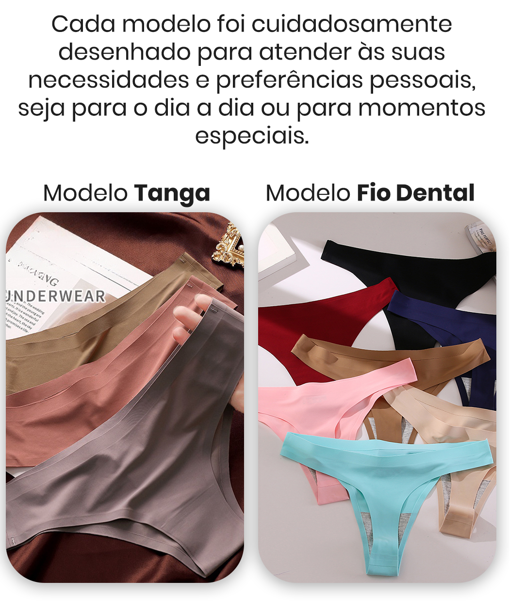 Calcinhas Respirável Sem Costura - PAGUE 5 LEVE 10 PEÇAS