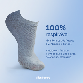 Pack com 10 Pares de Meias Bamboo Wear 100% Respirável - Cano Baixo