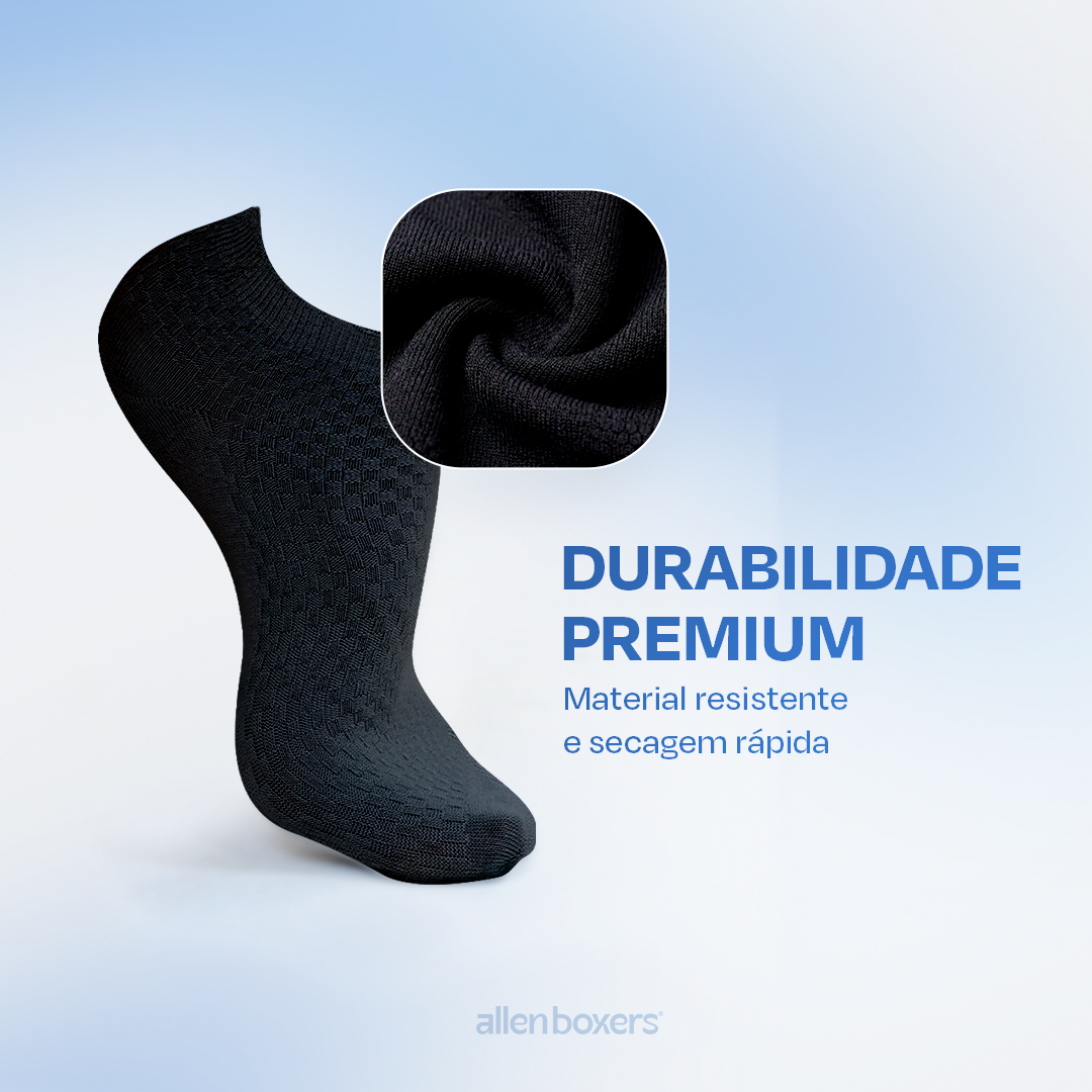 Pack com 10 Pares de Meias Bamboo Wear 100% Respirável - Cano Baixo
