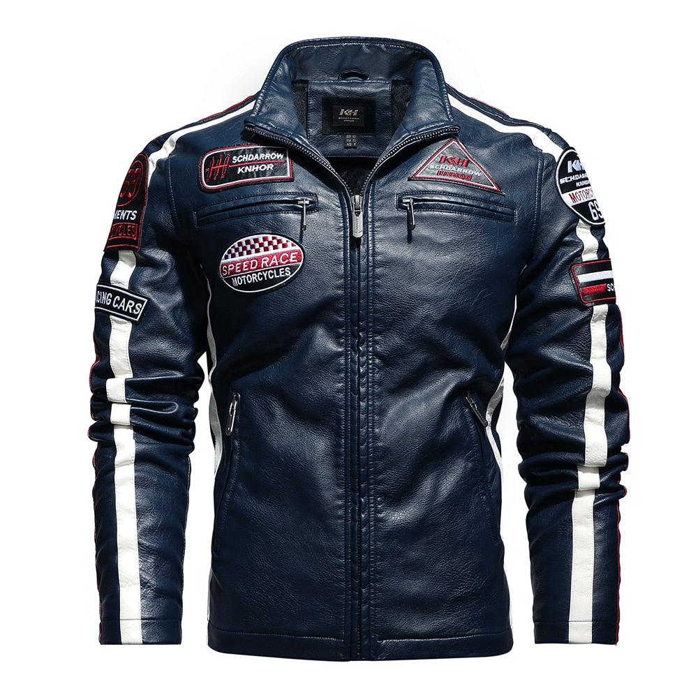 Jaqueta Masculina de Couro Revestido Motorcycle