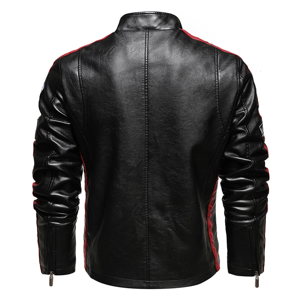Jaqueta Masculina de Couro Revestido Motorcycle