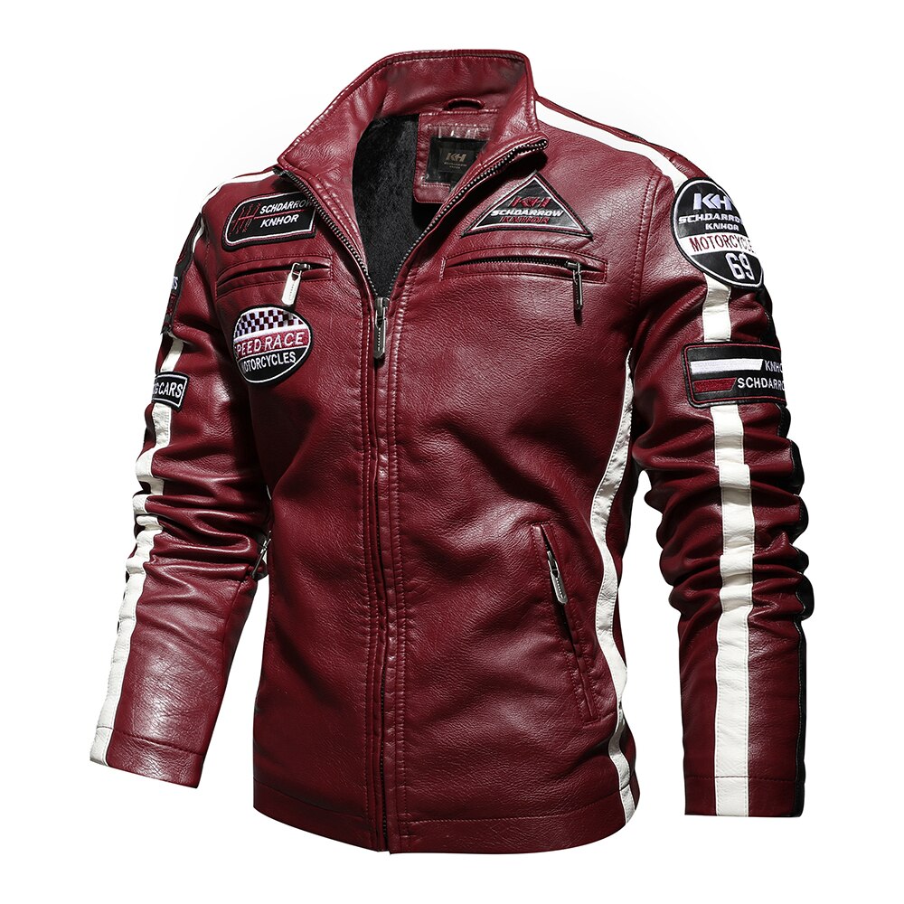 Jaqueta Masculina de Couro Revestido Motorcycle