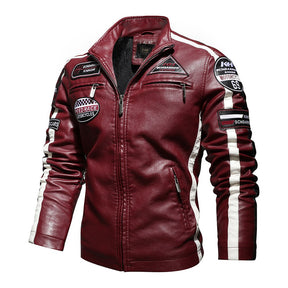 Jaqueta Masculina de Couro Revestido Motorcycle