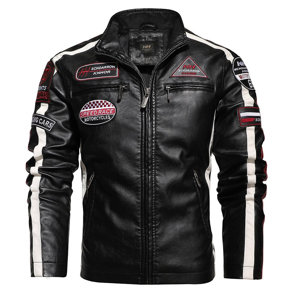 Jaqueta Masculina de Couro Revestido Motorcycle