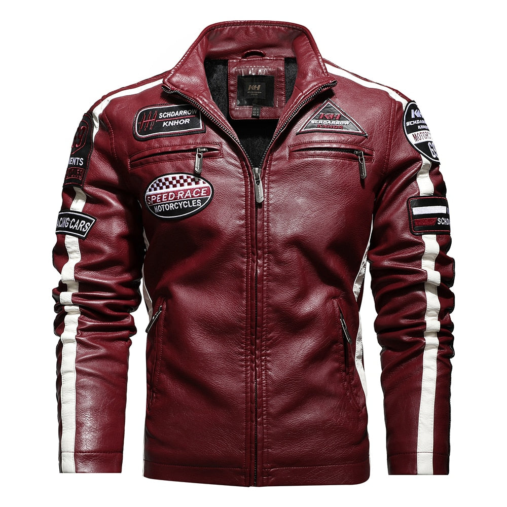 Jaqueta Masculina de Couro Revestido Motorcycle