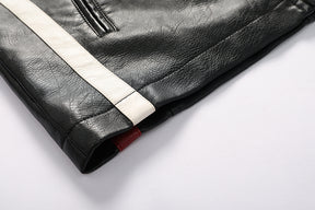 Jaqueta Masculina de Couro Revestido Motorcycle