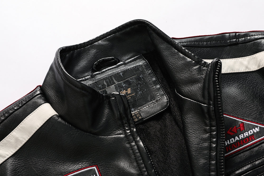 Jaqueta Masculina de Couro Revestido Motorcycle