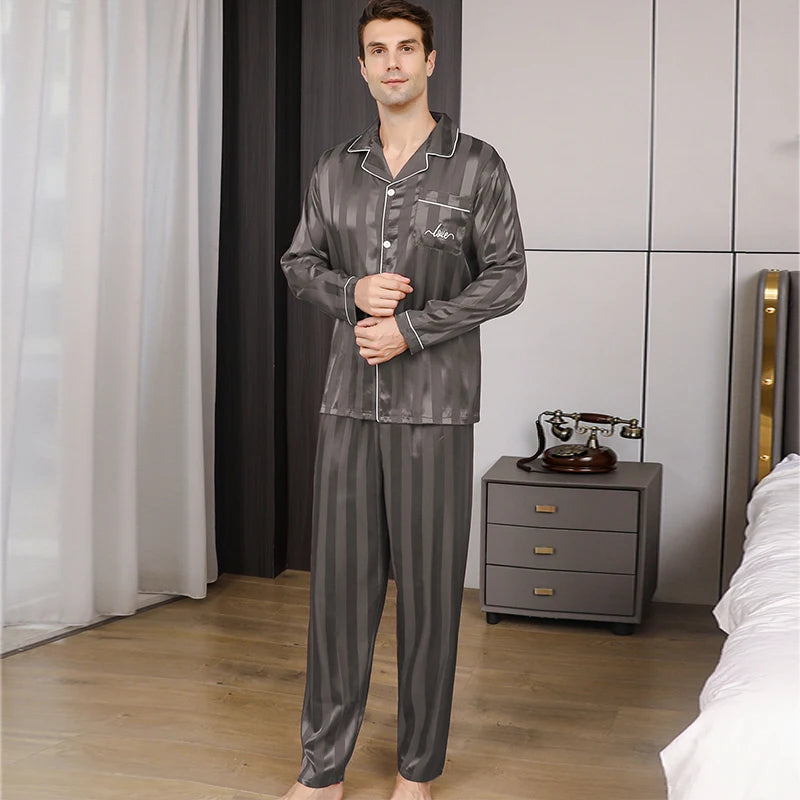 Pijama de Gelo com Manga Longa - Estilo Fino Casual