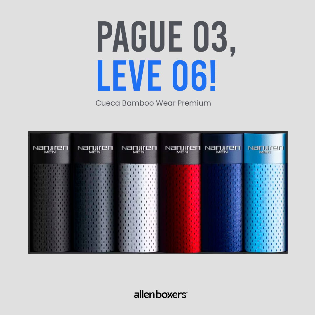 Cueca de Fibra Natural de Bambu Premium - Pack com 6 peças