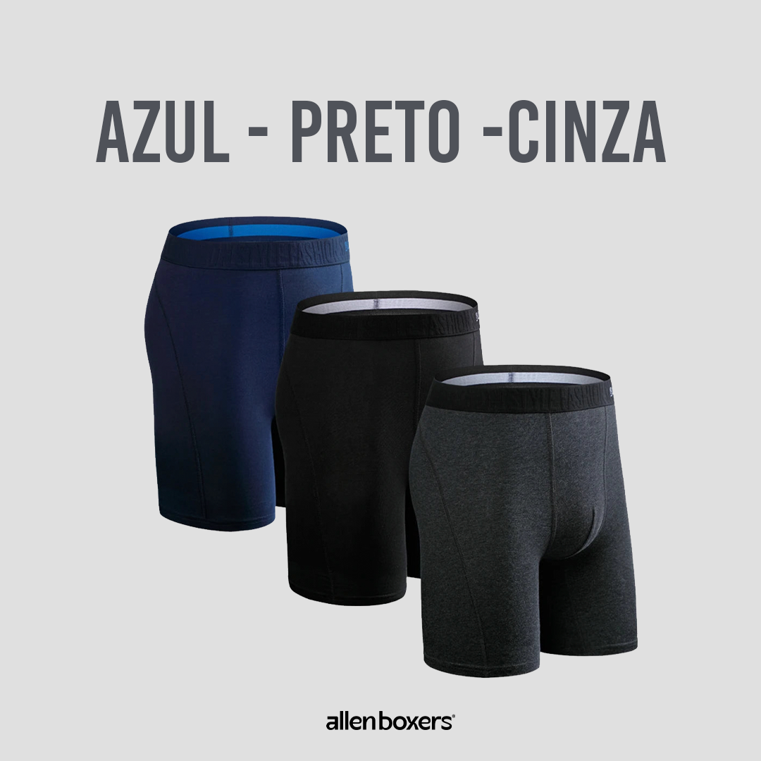 Shorts Boxer de Algodão - Pack 3 Unidades
