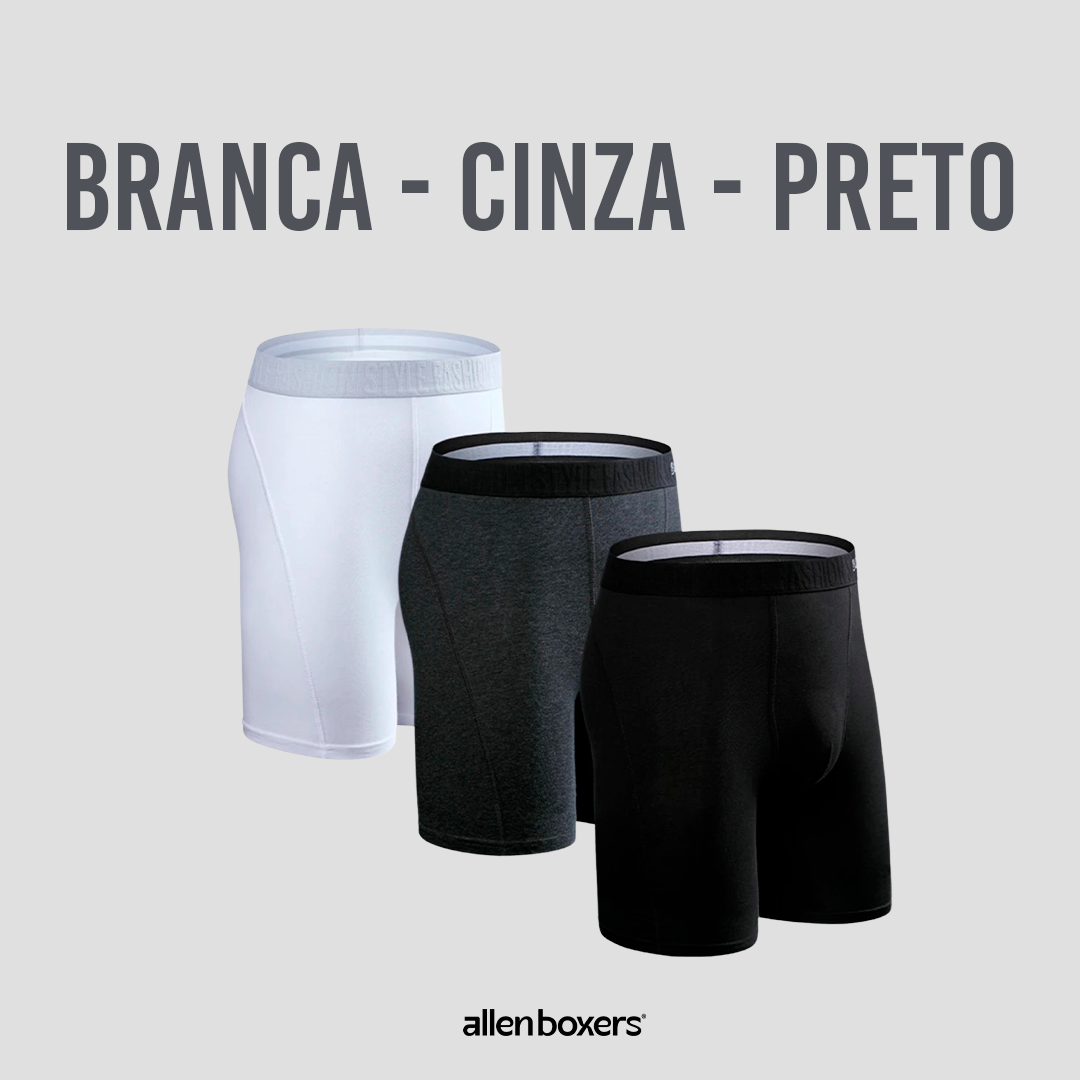 Shorts Boxer de Algodão - Pack 3 Unidades