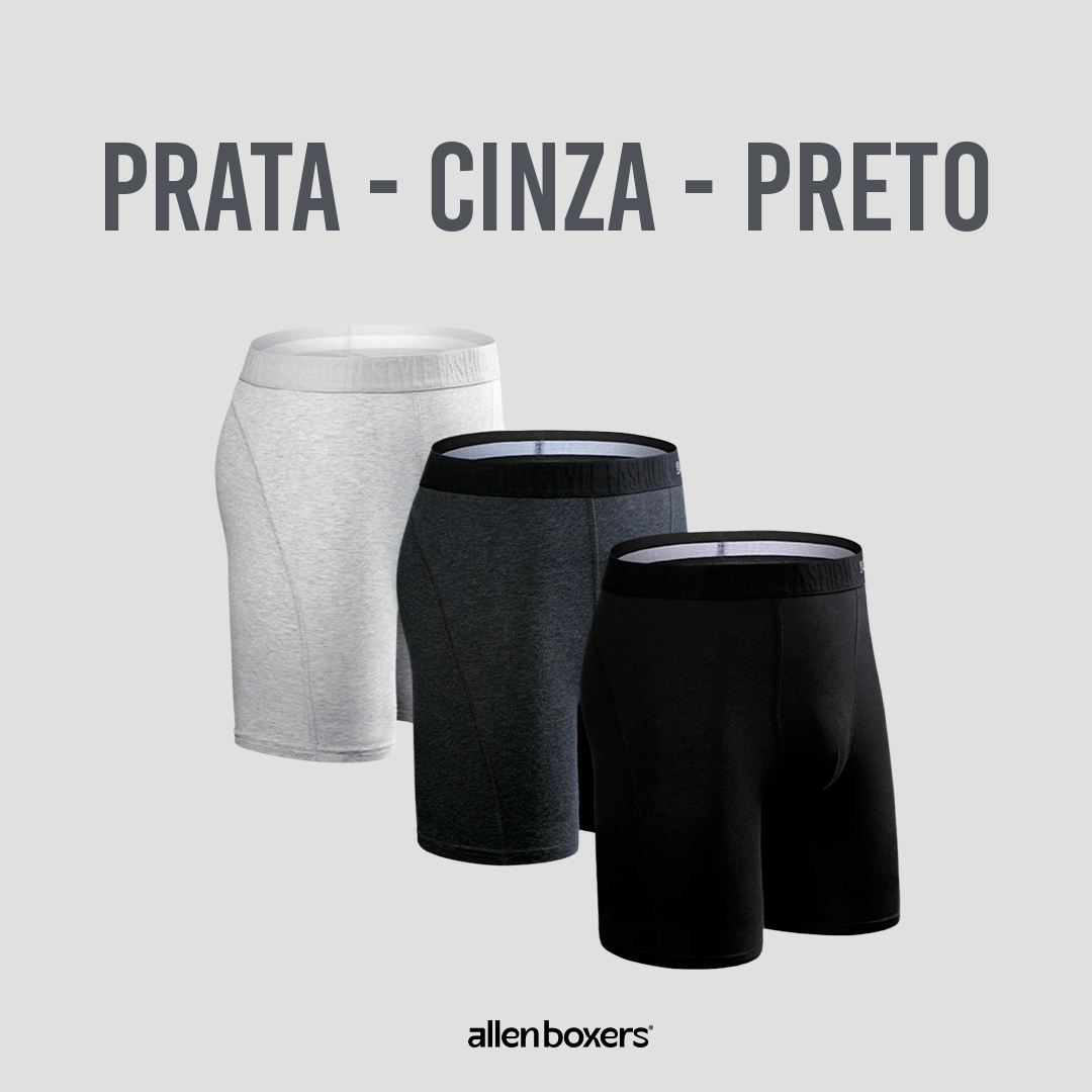 Shorts Boxer de Algodão - Pack 3 Unidades