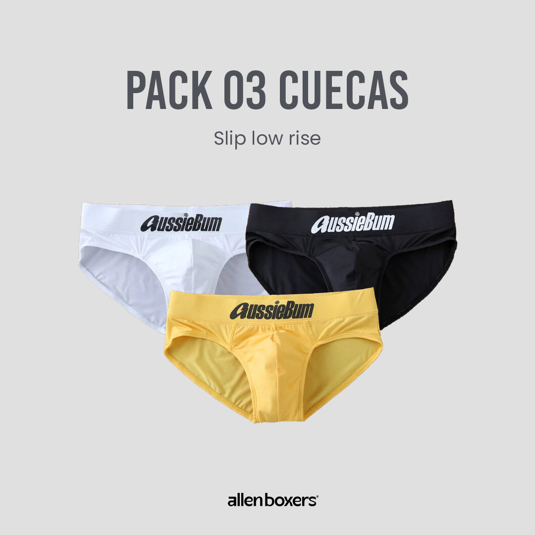 Cueca Slip Low Rise Confortável - Pack 3 Unidades