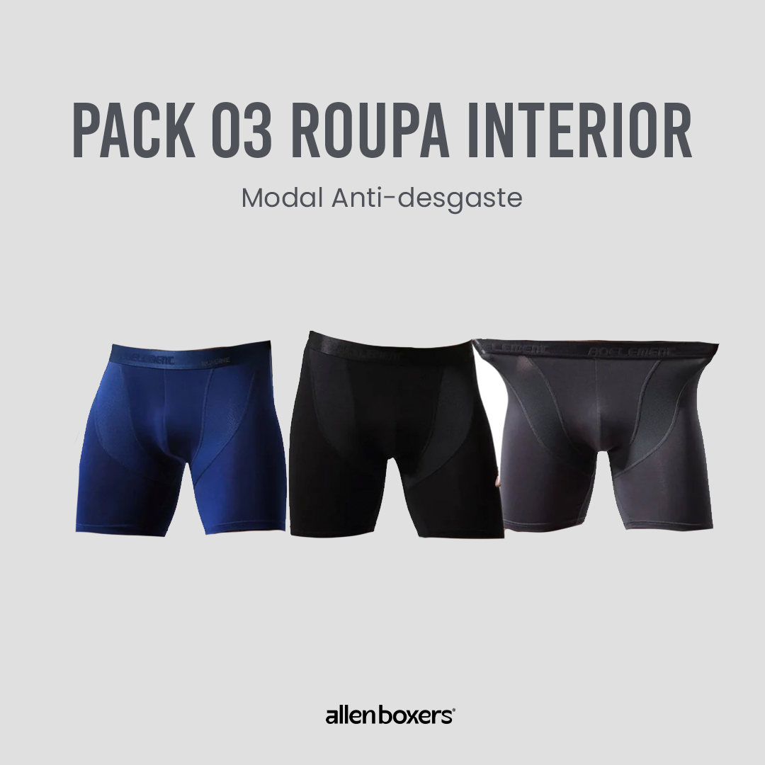 Roupa Interior Modal Anti-desgaste - Pack 3 Unidades