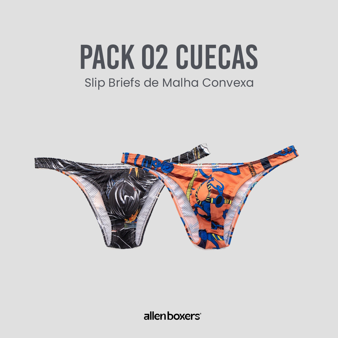 Cueca Slip Briefs de Malha Convexa - Pack 2 Unidades