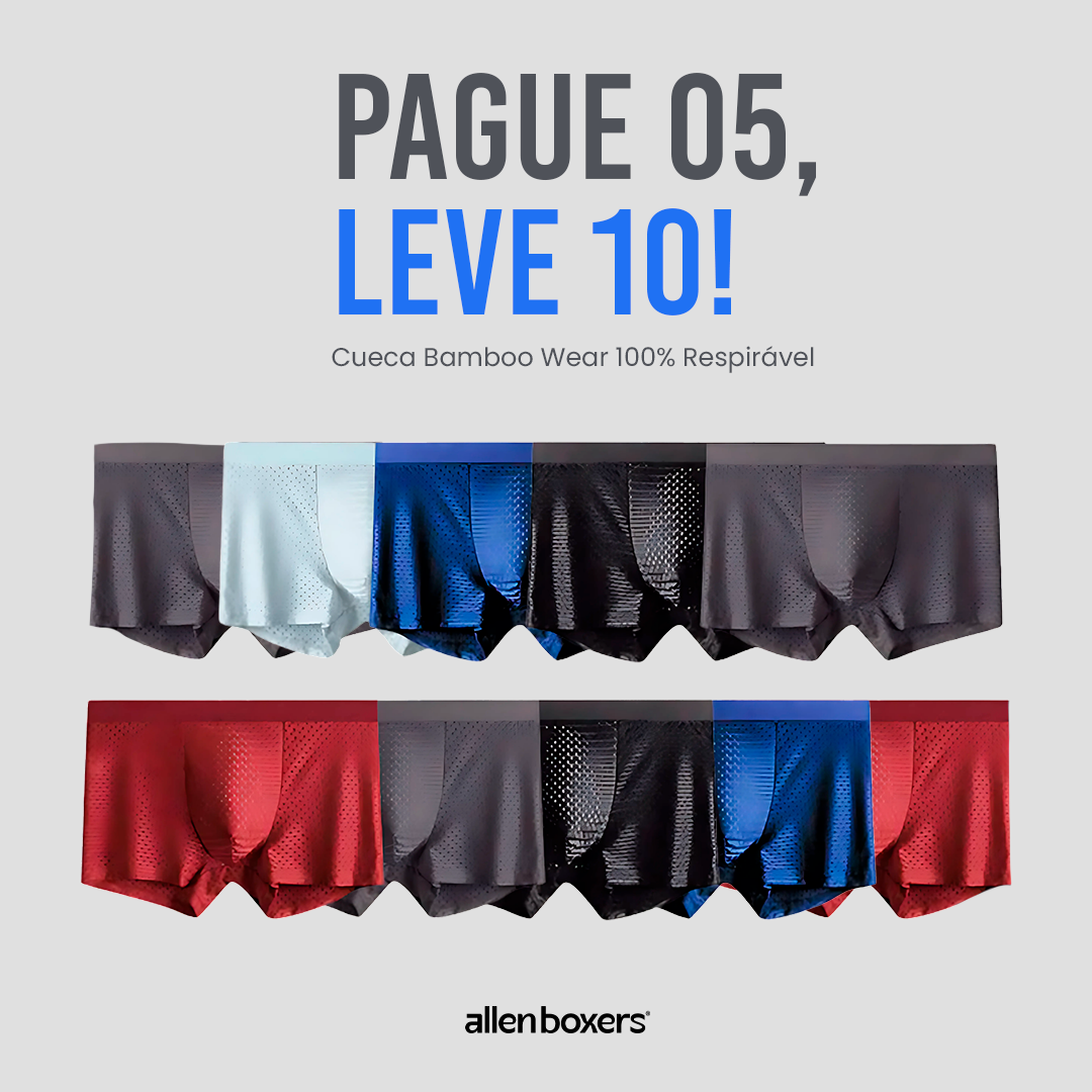 Kit Cuecas Premium Respiráveis - Compre 5 Leve 10