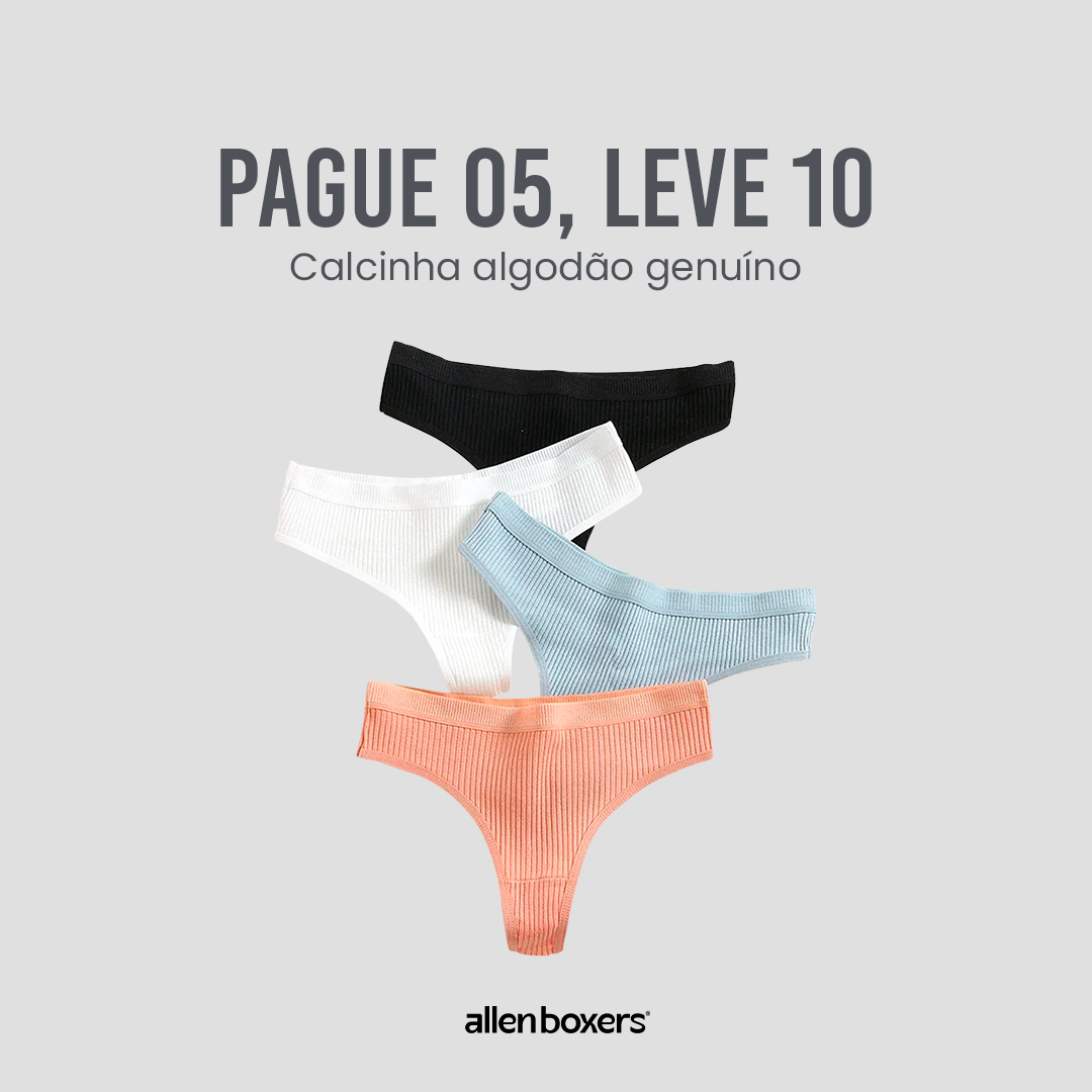 Calcinha algodão genuíno - PAGUE 5 LEVE 10