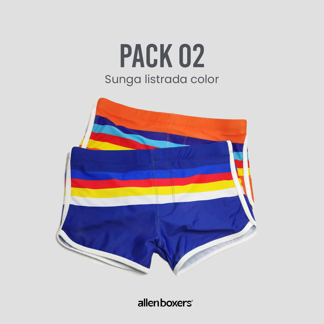 Sunga listrada color - Pack 2 Unidades
