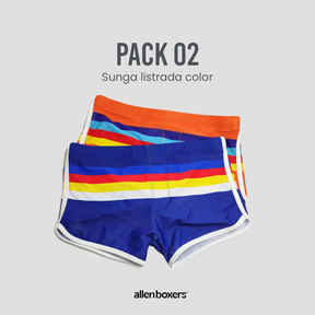 Sunga listrada color - Pack 2 Unidades