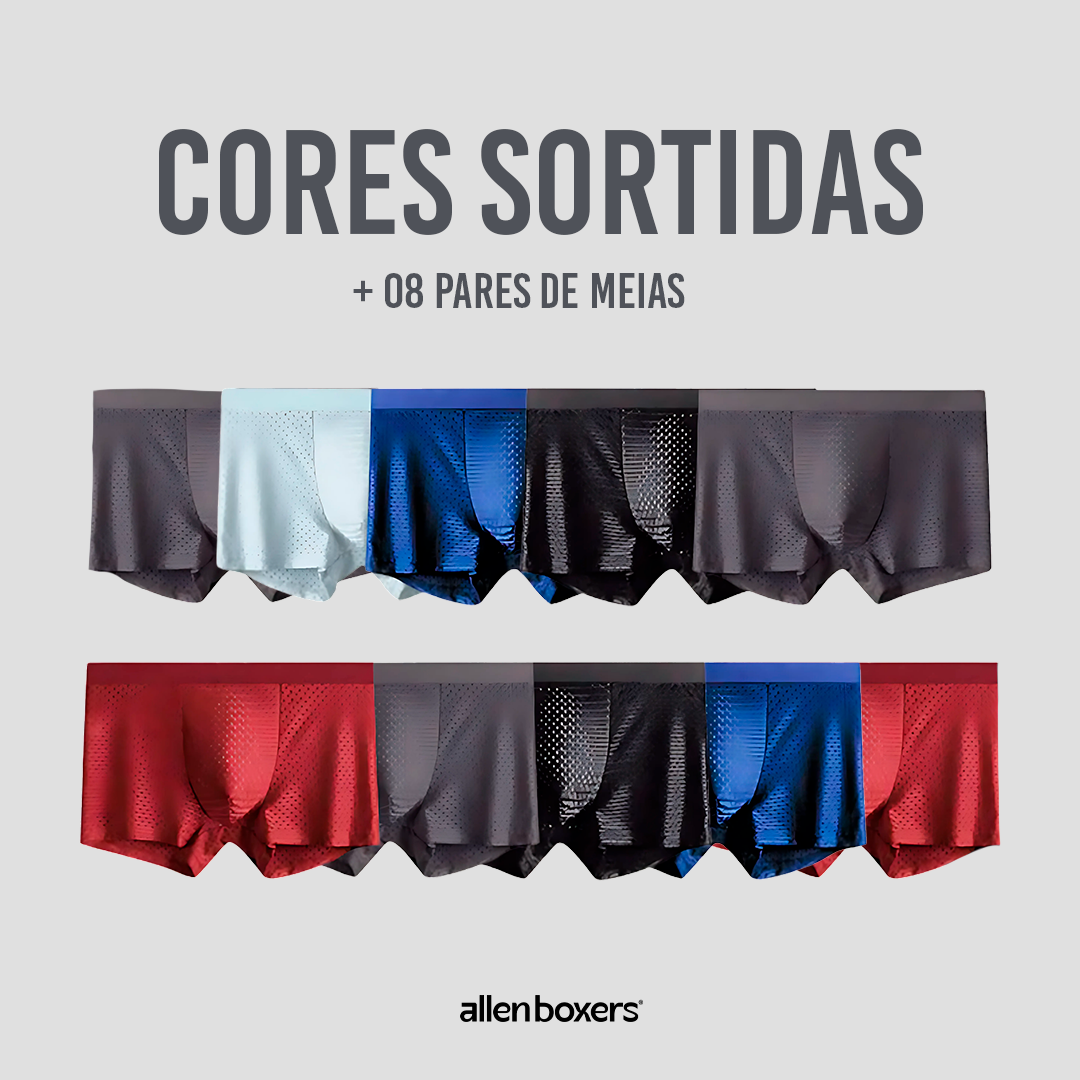 10 Cuecas Bamboo Wear + 8 Pares de Meias Respiráveis
