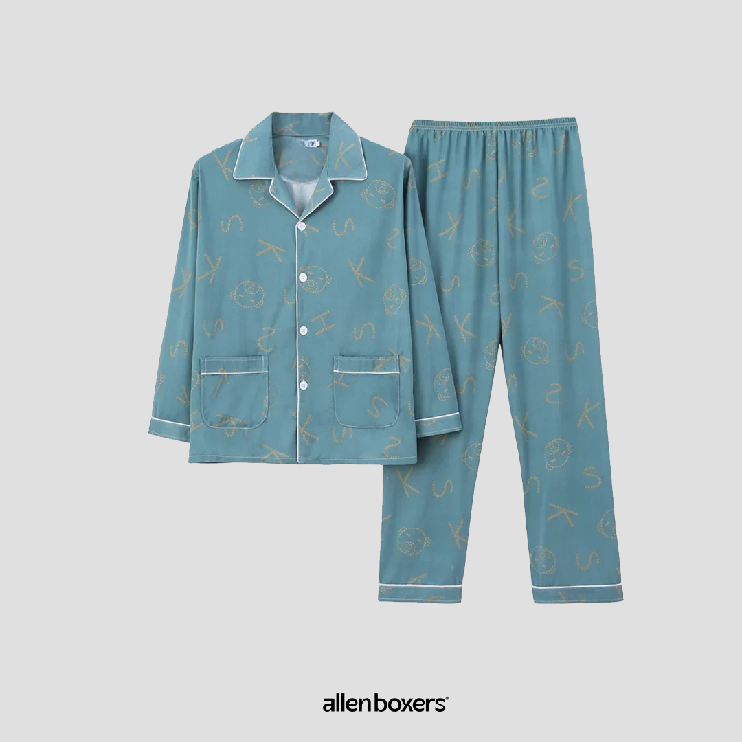 Conjunto de Pijama Estilo Coreano com Manga Comprida