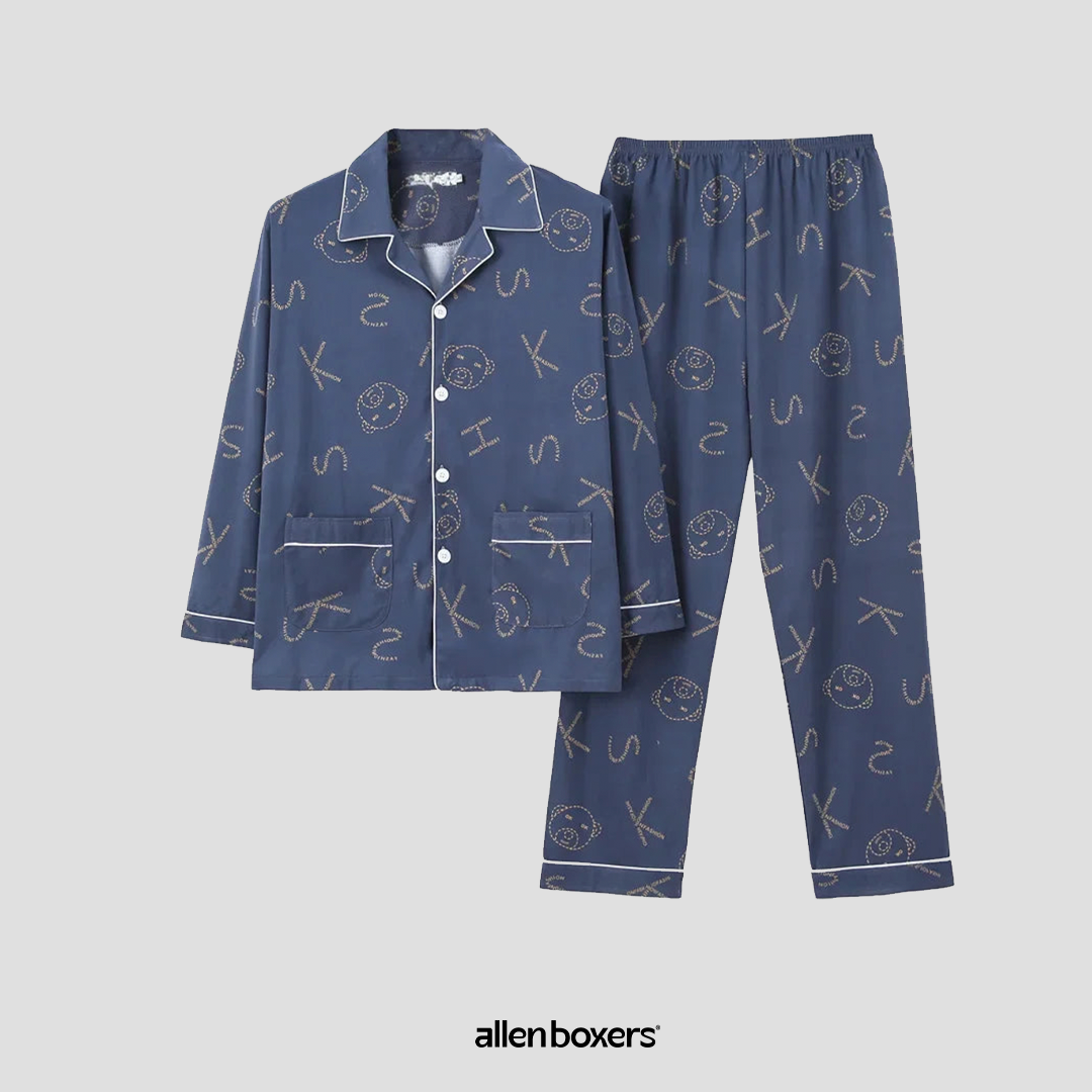 Conjunto de Pijama Estilo Coreano com Manga Comprida