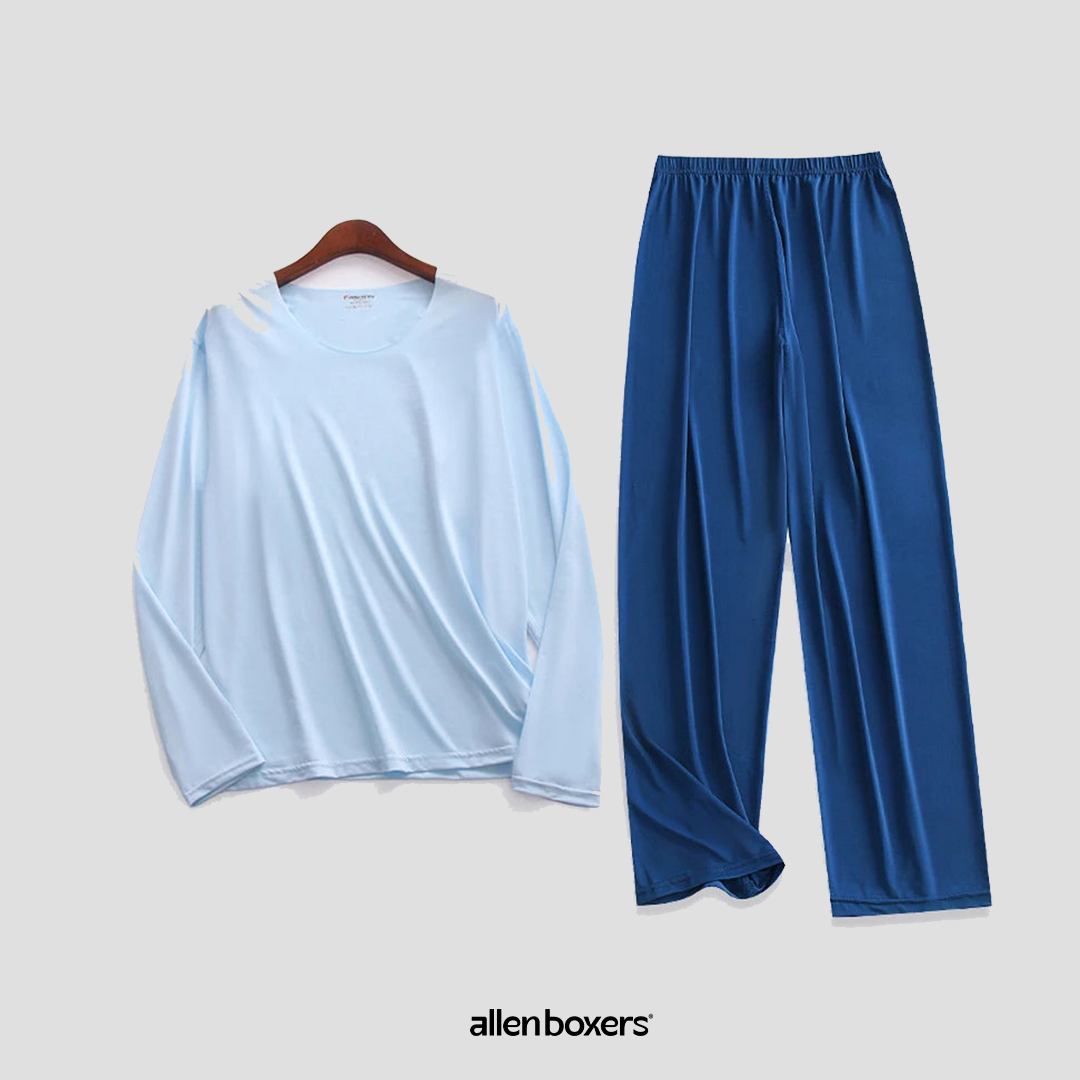 Conjunto Pijama de Seda Gelo