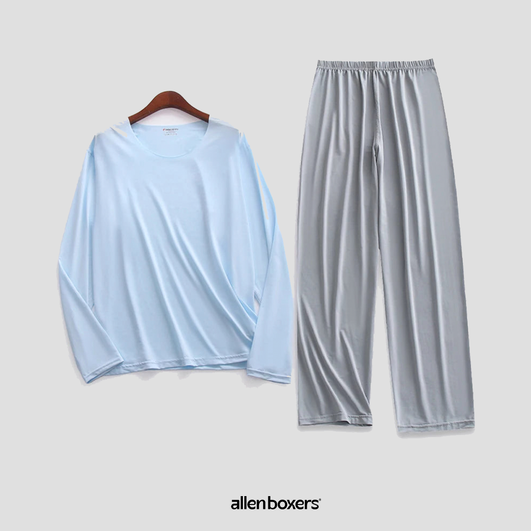 Conjunto Pijama de Seda Gelo