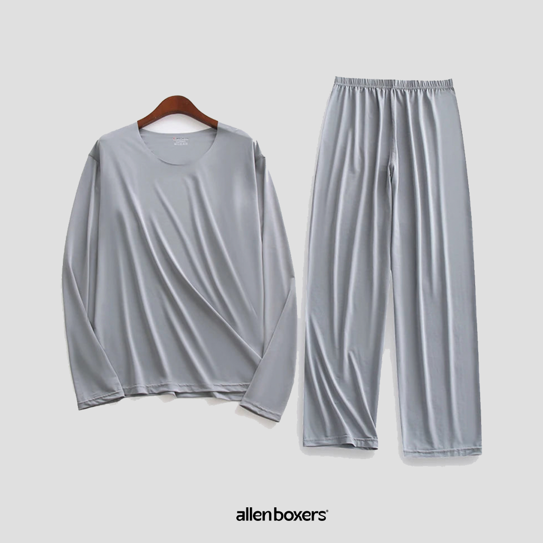 Conjunto Pijama de Seda Gelo